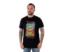 Teenage Mutant Ninja Turtles Mens T-Shirt | Turtle Terror Black Halloween Graphic Tee for Adults | TMNT Vintage Lightweight Short Sleeve Top | Seasonal Cartoon Gift for Him