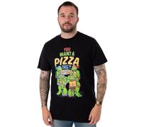 Teenage Mutant Ninja Turtles Mens T-Shirt | Black You Want A Pizza This?! Graphic Tee for Adults | TMNT Short Sleeve Retro Nostalgic 90s Cartoon Apparel | TMNT Movie Comic Gift for Him