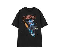 Vanilla Underground The Simpsons Mens Black Graphic Tee | Itchy & Scratchy Short Sleeve T-Shirt | Crew Neck Cotton Apparel | Cartoon Animation Casual Wear Top