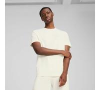 Short-Sleeved T-Shirt with Square Embroidered Logo Cream