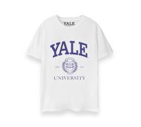 Yale University Adults T-Shirt | White Short Sleeve University Graphic Tee for Men & Women | Collegiate Varsity School Emblem Apparel Top | American College Merchandise Apparel Gift