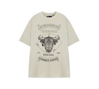 Y Yellowstone Mens Beige Cowboy Poker Short Sleeved T-Shirt | Western Graphic Tee | Vintage Style Apparel | Retro Cowboy Clothing | Yellowstone Ranch Merchandise
