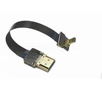Short Slim Flat Thin Micro HDMI FPV HDMI Cable Micro HDMI male 90 degree to Standard HDMI male for Gopro Sony A7SII A7RII A9 A6500 A6300 (with reverse socket of sony a6000) Black 10CM