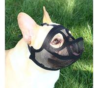 Short Snout Dog Muzzle - Adjustable Breathable Mesh Bulldog Muzzle, Dog Mask for Barking Biting Chewing Training (Size XXS)