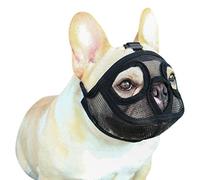 Short Snout Dog Muzzle Adjustable Mesh Bulldog Muzzle Breathable Dog Mouth Cover English French Bulldog Pekingese Shih Tzu Pug for Biting Barking Chewing Training Small Medium Large Dogs