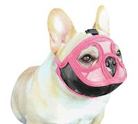 Short Snout Dog Muzzle Adjustable Mesh Bulldog Muzzle Breathable Dog Mouth Cover English French Bulldog Pekingese Shih Tzu Pug for Biting Barking Chewing Training Small Medium Large Dogs