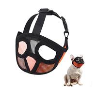 Short Snout Dog Muzzle Bulldog Adjustable Breathable Mesh for Training Biting Barking Anti-Bite Anti-Bark Comfortable Quick-Release Buckle Soft Fabric