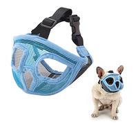 Short Snout Dog Muzzle Bulldog Adjustable Breathable Mesh for Training Biting Barking Prevent Disorderly Comfortable Quick-Release Buckle
