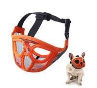 Short Snout Dog Muzzle Bulldog Adjustable Breathable Mesh for Training Biting Barking Soft Fabric Quick-Release Buckle Comfortable Disorderly Allow Drinking Licking Fit Bulldogs Chihuahua Pug