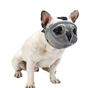 Short Snout Dog Muzzle Mesh Nylon Muzzle To Prevent Biting Barking Shih Tzu Muzzle Soft Breathable French Bulldog Pug Muzzle Training Pets Dog Mouth Cover Mask Adjustable for Large Medium Small Dog
