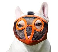 Short Snout Dog Muzzles- Bulldog Muzzle Breathable Mesh Dog Mask for Biting Chewing Training Licking Grooming (Orange, Medium(28-43cm))
