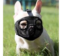 Short Snout Dog Muzzles- Bulldog Muzzle Breathable Mesh Dog Mask for Biting Chewing Training Licking Grooming (Black, XLarge(46-64cm))