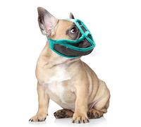 Short Snout Muzzle - Breathable Mesh for Dog Biting, Chewing & Licking - Flat Faced Muzzle for French Bulldog, Shih Tzu & Pug (M)