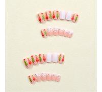 Short Square False Nails Full Covers Stick On With Christmas Tree Designs Press On For Women Girls Lovely False Tree Artificial Short Square Press On