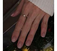 Short Square Glitters French Tip False Modern Stick on Glossy Designs False Acrylic Press on