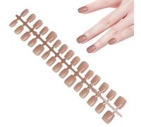 Short Square Nail Press, Short Square Press On Nails, Fashionable Blush Short Square False Nails 30 Pieces, Press On Nails, Simple Artificial Nails in Various Sizes, Easy to Apply