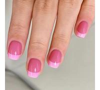 Short Square Press On Nails Fake Nails Glossy Acrylic Artificial Nails Stick On Nails For Womens 24Pcs Glues On Nails