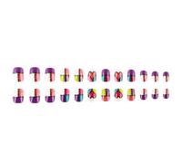 Short Square Valentine's Day Styles Glossy Acrylic Finish Artificial Nails With Lattice Heart Patterns French Tip Nail