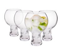 Rink Drink 525ml Short Stem Gin Glasses Set - Pack of 4 - Large Modern Tonic Cocktail Glass Dishwasher Safe Wine Balloon Goblet Bowl Copa Glass with Stem
