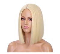 Short Straight Bob Wigs with Bangs Light Pink Natural Synthetic Hair for Women Daily Cosplay Heat Resistant Fiber Wigs(Off white wig hair)
