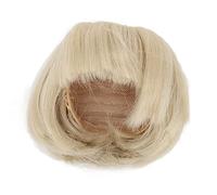 Short Straight Doll Wig with Bangs, 1/6 Scale Synthetic Hair, Scalp Wig Cap, Heat Resistant 300°f Fibers for 15.5-17cm Head (Matcha Green)