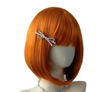 Short Straight Hair Wigs Synthetic Fiber Shoulder Cut Comfortable Inner Band Design Natural Movement For Professional Occasions Natural Looking Synthetic Bob Wigs