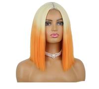 Short Straight Wigs with Fringe Shoulder Length Hair Colorful Wig for Women Girls Heat Resistant Synthetic Wig for Cosplay Halloween Party 12 Inch 30cm(Color:Color 11)