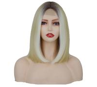Short Straight Wigs with Fringe Shoulder Length Hair Colorful Wig for Women Girls Heat Resistant Synthetic Wig for Cosplay Halloween Party 12 Inch 30cm(Color:Color 14)