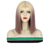 Short Straight Wigs with Fringe Shoulder Length Hair Colorful Wig for Women Girls Heat Resistant Synthetic Wig for Cosplay Halloween Party 12 Inch 30cm(Color:Color 9)