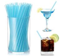 Short Straws for Cocktail 140x6mm Mini Cocktail Straws PP Glitter Drinking Straws Reusable Small Straws for Cocktails Party Decorations Blue Sparkle (50)