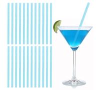 Short Straws for Cocktail 140x6mm Mini Cocktail Straws PP Glitter Drinking Straws Reusable Small Straws for Cocktails Party Decorations Blue Sparkle (25)