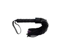 Short Suede Flogger with Leather Handle - Black/Purple