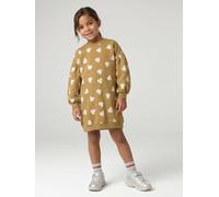 Short sweatshirt dress for girls olive