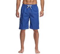 Short Swimming Trunks for Men - Knee-Length Swimming Shorts Men Plain Quick-Drying Beach Shorts Lightweight Breathable Swimming Shorts with Drawstring, Summer Beach Shorts Surf Shorts Board Shorts
