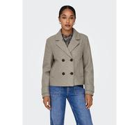 Short Tailored Collar Coat with Button Fastening beige