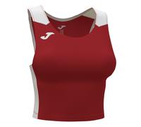 Joma Women's Running Top, XS - XL, Lightweight and Breathable Sports Bra - Record II RED White