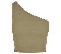Urban Classics Women's Ladies Cropped Asymmetric TopSports Tank Top, Khaki, XL