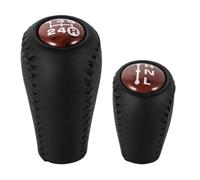 Short Throw Shift Knob Gear Shift Knob 5 Speed Manual Transmission Leather Transfer Fit for Toyota Prado LC120 Land Cruiser 2003-2009 Replace(Brown Set)