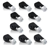Short Tie Down Straps with Ratchet 1 m and 0.5 m - Set of 10 Lashing Straps Bicycle Carrier Black Short Lashing Straps with Clamping Lock, Small Tie Down Straps for Car, Bicycle, Sack Truck,