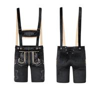 Short Traditional Lederhosen Trousers,Lederhosen T Shirt Mens Bavarian Brown Leather with Matching Suspenders Costume Blue Oktoberfest Men Fancy Dress Pant for Tight Black Shorts