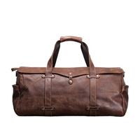 Short Trip Frosted Leather Men's Handbag Travel Bag Vintage Head Layer Cowhide Horizontal Texture Crossbody(Coffee)
