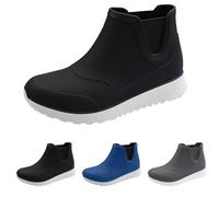 Short Tube Rain Boots For Men - Outdoor No Slip Waterproof Ankle Boots Thick Thickened Rubber Sole Durability Rains Garden Kitchen Work Safety Shoes For Fishing Farming Gardening Size 4-8.5 UK