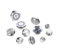 Short Type Push Button 1pcs Stainless Steel Push Button Switch Short-Throw Self-Reset Momentary 12/16/19/22/25/30mm LED Touch Elevator Button Waterproof Red(Green Ring Light,28MM_MOMENTARY RESET_3-6V)