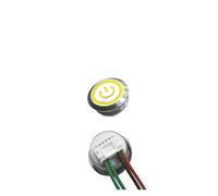 Short Type Push Button Short metal self-reset button with wire 12/16/19/22/25/30MM instant touch with light,momentary built-in fixed wires(Yellow Power Light,12MM SELF-RESET_12V-24V)