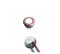 Short Type Push Button Short metal self-reset button with wire 12/16/19/22/25/30MM instant touch with light,momentary built-in fixed wires(Red Circle Light,12MM SELF-RESET_110V-230V)