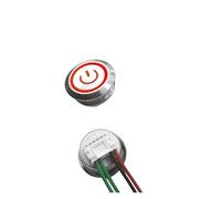 Short Type Push Button Short metal self-reset button with wire 12/16/19/22/25/30MM instant touch with light,momentary built-in fixed wires(Red Power Light,22MM SELF-RESET_3V-6V)