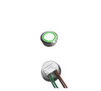 Short Type Push Button Short metal self-reset button with wire 12/16/19/22/25/30MM instant touch with light,momentary built-in fixed wires(Green Circle Light,22MM SELF-RESET_110V-230V)