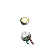 Short Type Push Button Short metal self-reset button with wire 12/16/19/22/25/30MM instant touch with light,momentary built-in fixed wires(Yellow Circle Light,19MM SELF-RESET_3V-6V)