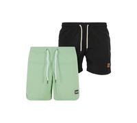 Urban Classics Men's Block Swim Shorts 2-Pack Trunks, Vintage Green and Black, 4X-Large
