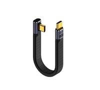 Short USB-C Cable, 5.1in, 240W Fast Charge Right Angle, Supports 40Gbps Data Transfer, 8K@60Hz Display, Male to Male Thunderbolt 4/3/USB4 for Powerbank, Camera, External SSD, Docking, MacBook